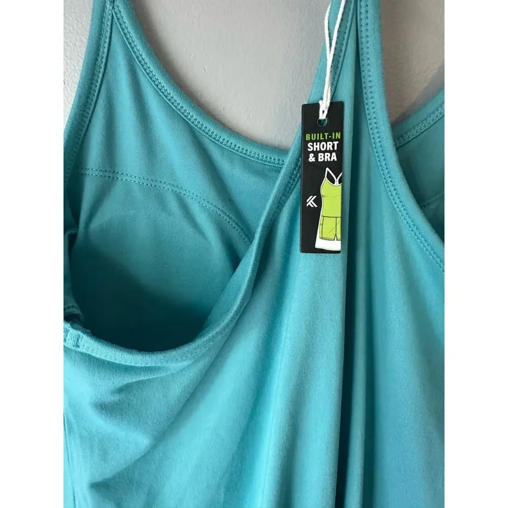 Kyodan Outdoor Womens Size  Small Active Dress Green Stretch Padded Bra Shorts - Picture 3 of 5